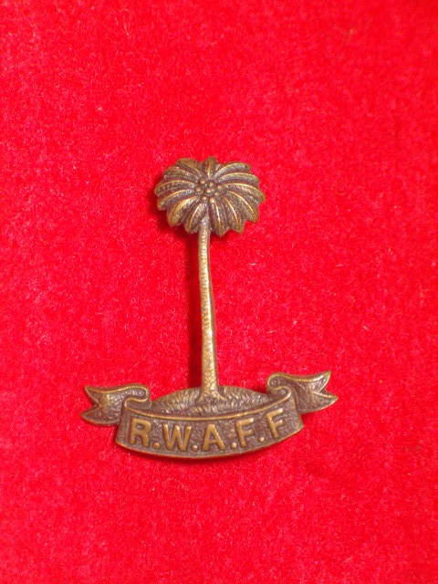 R.W.A.F.F. Regiment Officer's Bronze Collar Badge 